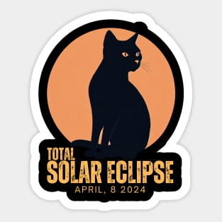 TOTAL SOLAR ECLIPSE 2024 MOON CAT Sticker